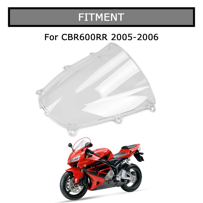 Windshield WindScreen Double Bubble for CBR600RR 2005-2006 (Clear)