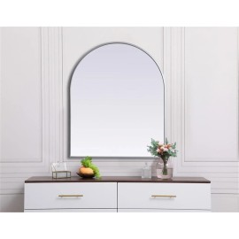 Elegant Decor Ayra 30x36" Arch Modern MDF Wood/Iron Mirror in Silver