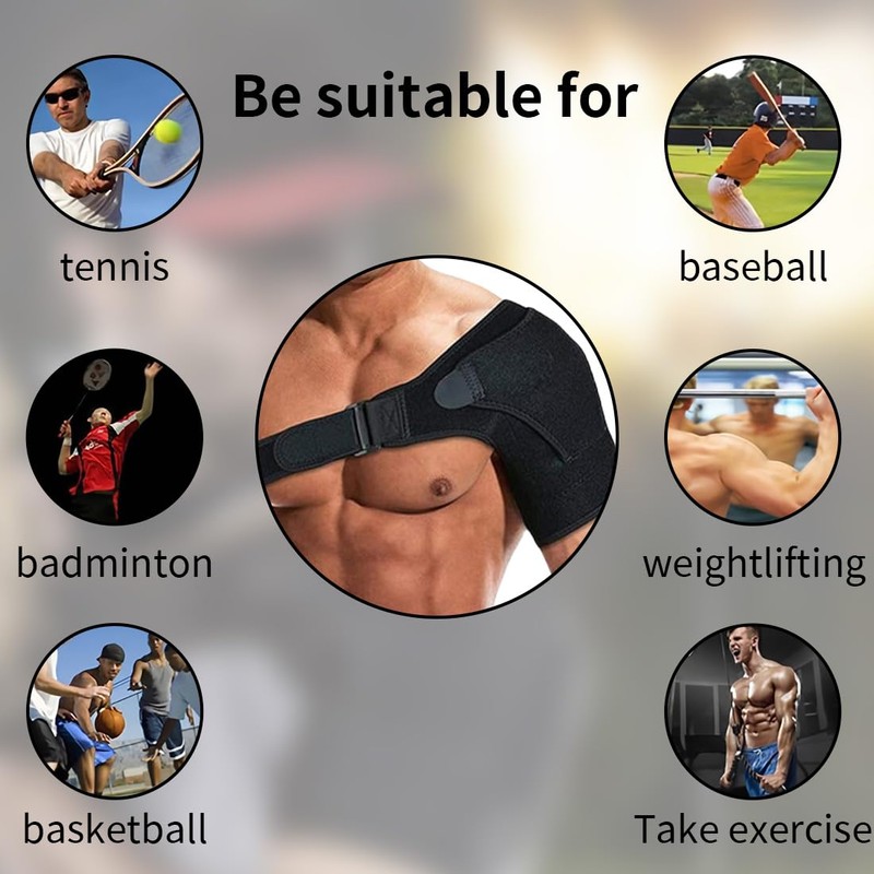 WUMZIRA Shoulder Brace Neoprene Shoulder Support Bandage Adjustable Shoulder Support