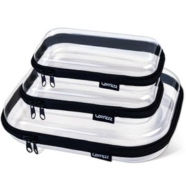 Gberlczz Clear Zipper Pouches for Organizer, Waterproof Hard Clear Zipper Case, Hard Plastic Pouch with Zippered