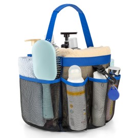 CDDLR - Organizador de ducha de malla portátil para recámara universitario, organizador de ducha con 8 bolsillos de gran capacidad, bolsa de ducha de secado rápido para baño, playa, gimnasio