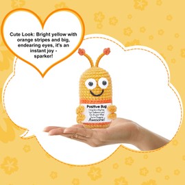 Funny & Humorous Positive Bug Crochet Doll: Ideal Gag & White Elephant Presents — Novel Birthday Surprise for Coworkers, Teens, and Friends | Unique Emotional Support & Inspirational Small Gift