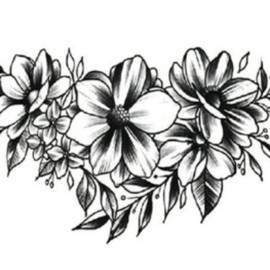 Quaint women's henna sticker, 1 piece, flower / 퀘인트 여성 헤나스티커, 1개, 꽃