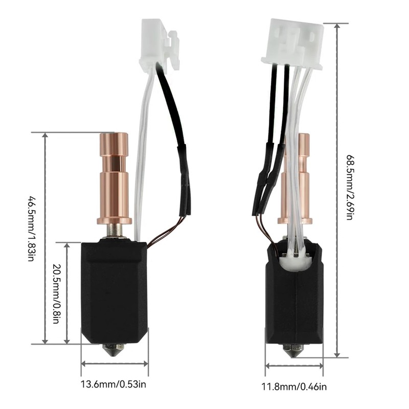 3 Pack 0.4mm Ceramic Hotend for Kobra S1/Combo/ACE Pro, Hardened
