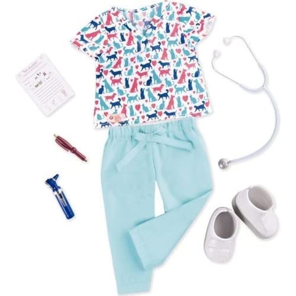 Our Generation-Healthy Paws Vet Uniform- Outfit and Accessories for 18" Dolls- Ages 3 Years & Up