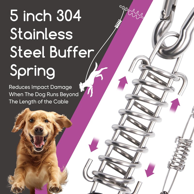 Heavy Duty Dog Tie Out Cable 30ft with Stake -