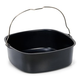 Patisse 02858 - Stampo quadrato, stampo apribile con manico per Friggitrice ad Aria Calda Air Fryer XL & XXL, Nero, 20 x 7 cm, acciaio rivestito senza PFAS