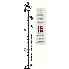 Kid's Cowboy Wall Vinyl Sticker Growth Chart 2ft - 5ft - Yellow