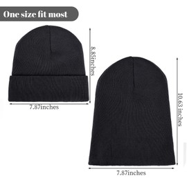 Fsfsdg Beanie for Men Women, Slouchy Knitted Beanie Hats Winter Warm Hat Unisex,Black