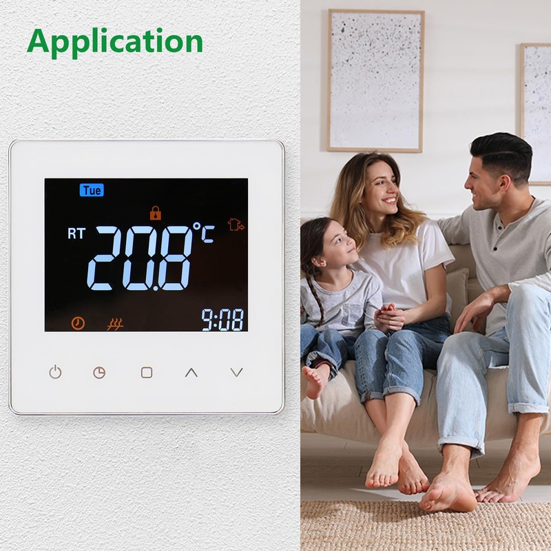 Wengart Digital Thermostat,AC230V Indoor Thermostatic Control,Weekly Programming,Colorful Display Suitable for