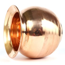 ASHIRWAD Pure Copper Lota for Pooja Hindu Prayer Kalash Arti Pot (1.2L)