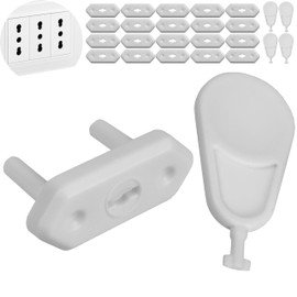 Sockets Child Lock without Gluing, Pack of 20, Suitable for Type F and Type L Sockets, in White, with Key, Socket Protector for Plugging, Socket Child Lock, Baby Socket Safety