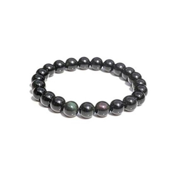 Obsidian Celestial Eye Bracelet in Natural Stone Lithotherapy Mineral, Stone
