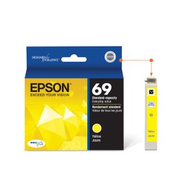 EPSON 69 DURABrite Ultra Ink Yellow For CX-6000, CX-7000F, CX-7400, CX-8400, CX-9400, CX-9475, NX-400, NX-415, NX-510, NX-515, WF-1100, WF-500, WF-600, WF-610, WF-615 and other select models