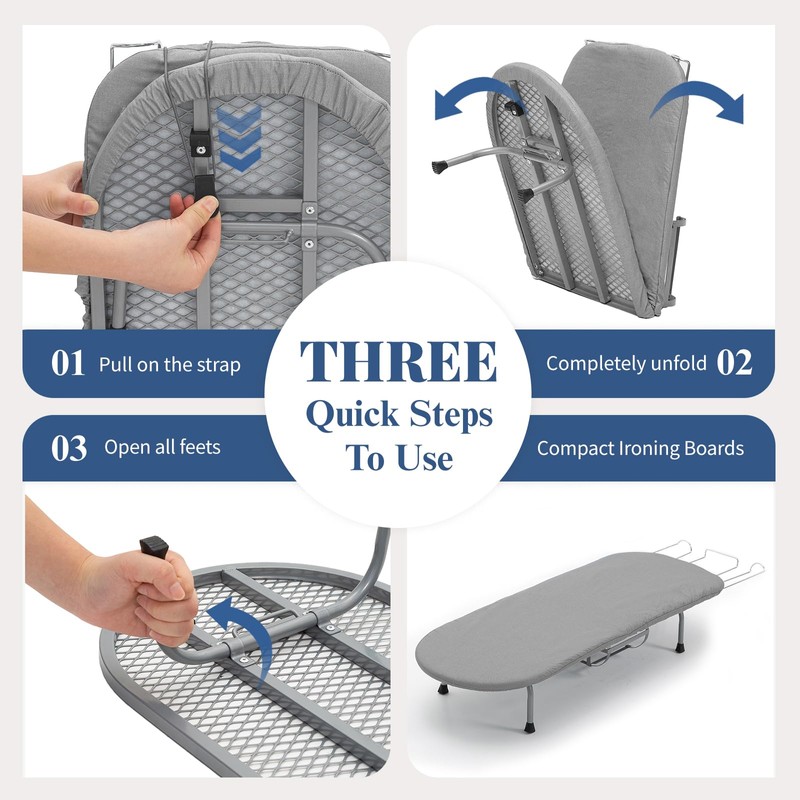 Small Ironing Board with Iron Holder, RAINHOL Countertop Mini Ironing