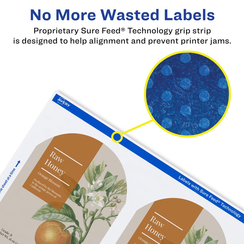 Avery Arched Wine Labels with Sure Feed for Laser Printers,