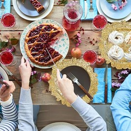 12 Bajo Platos para Mesa, Platos Base para Mesa, Plato Base Decorativo, Porta Platos para Mesa brillantes y elegantes, Cargadores Redondos de Arrecife para Platos de Cena
