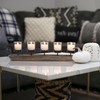 Westcharm Large 27.5 inch 5-Pillar Glass Candle Holder Set Centerpiece