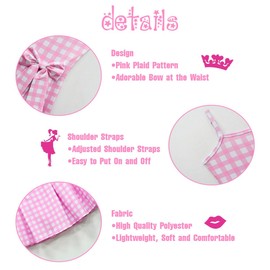 Letushy Pink Gingham Dress Plaid Dresses Summer Casual Outfit Party Clothes
