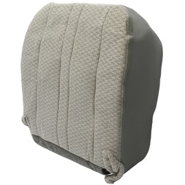 KUAFU Driver Side Seat Cover Compatible with 2003-2018 Chevy Express GMC Savana Van 1500 2500 3500 Replacement Cloth & Artificial Leather Pewter Gray