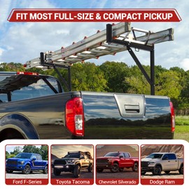GarveeTech Pickup Truck Ladder Rack | Adjustable 19" - 34" Width & 38.6" - 44" Height | 250 LB. Load Capacity | Drilling Mounting Steel Truck Bed Rack | Ideal for Kayak, Surfboard, Lumber (2 Pack)