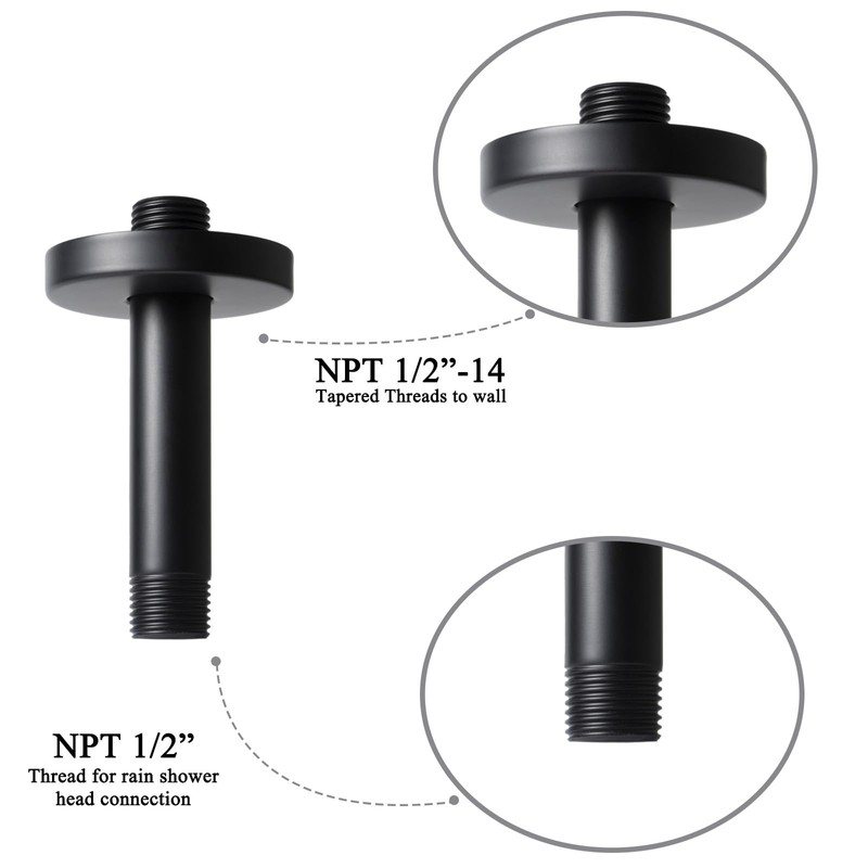 BSTIIU 4 Inch Shower Arm with Flange, Ceiling Mounted Shower