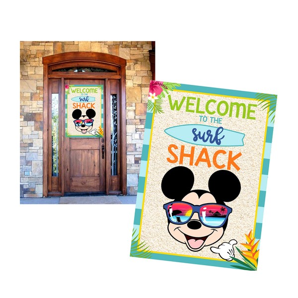 Surf Mickey Tropical Themed Birthday Party Supply Art Prints (Welcome)