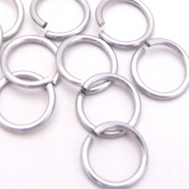 Frost Anodized Aluminum Jump Rings 250 1/4 18g Saw Cut