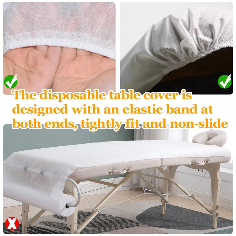 10 Pcs Disposable Fitted Massage Table Sheets with Face Hole