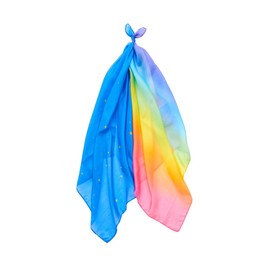 Sarah's Silks - Set of 2 Mini Playsilks, 100% Silk 21" Square Scarf for Dance, Movement and Pretend Play - Rainbow and Starry Night