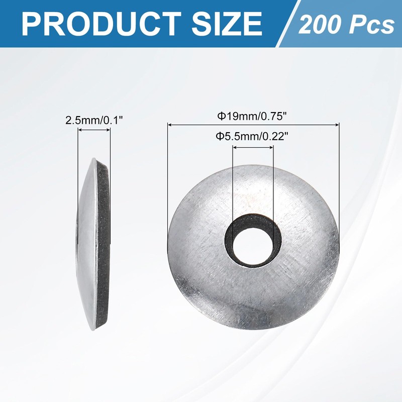sourcing map 200Pcs 7/32" x 3/4" Sealing Washers, Zinc-Plated Carbon