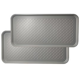 Large Multifunctional Boot Tray 2 Pack Boot Mat Washable Indoor or Outdoor Tray Mat Doormats for Shoes Boots Plants Pots Paint Tins Pet Bowls Car Storage, 30 x 15 x 1.2 Inches