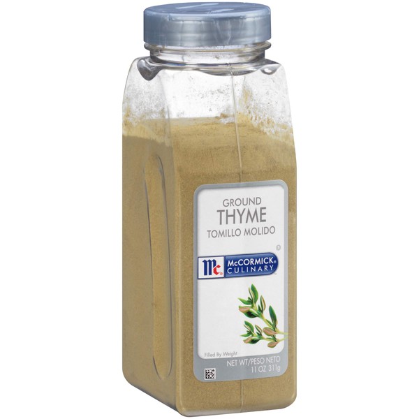 McCormick Culinary Ground Thyme, 11 oz - One 11 Ounce Container of Ground Thyme Seasoning, Best with Chowders and Soups, Meat, Seafood, Mashed Potatoes and More