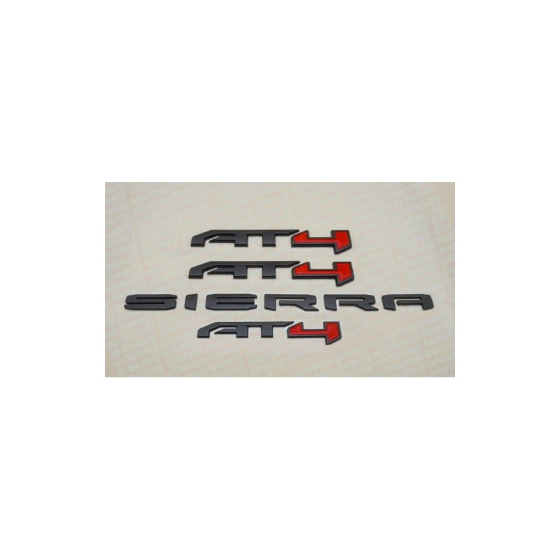 4PCS Kits AT4 Overlay Emblem Badge Sticker Sierra Replacement for