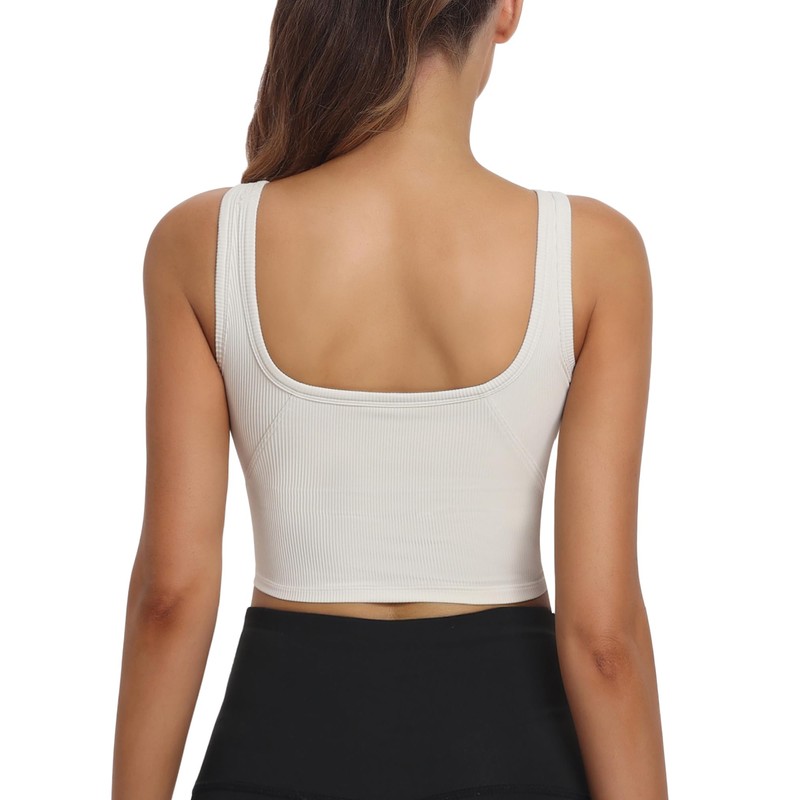 HORISUN Womens Crop Tops Longline Medium Impact Sports Bra Push