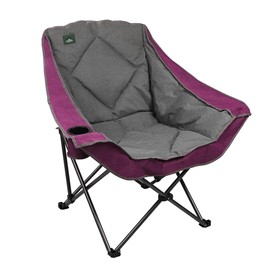 Northroad Oversized Foldable Camping Chair, Outdoor Padded Lawn Chair w/Cup Holder,Carry Bag for Beach, Hiking, and Picnics,Heavy-Duty 300-lbs Capacity, Purple
