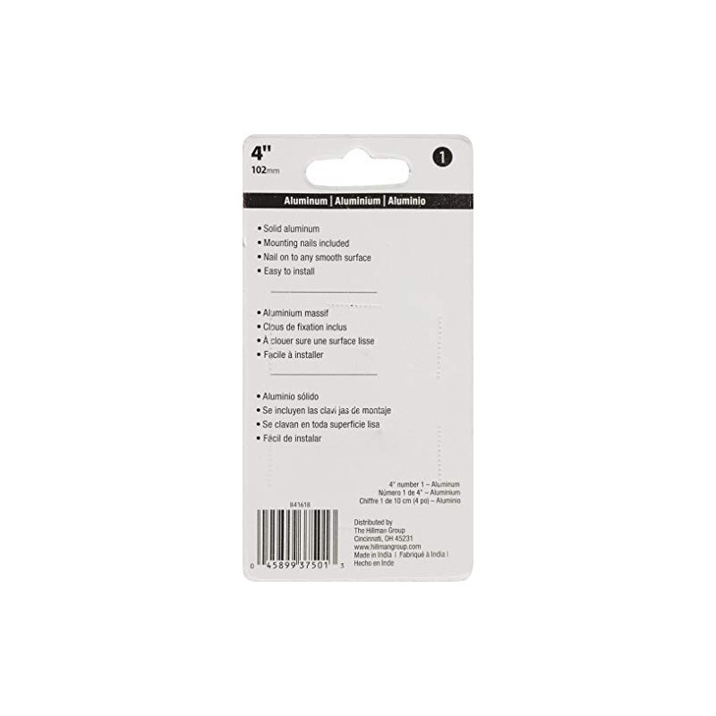 Hillman 841618 Black 4-Inch Nail Die Cast Aluminum, House Number