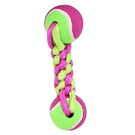 Fancy Pets Juguete Pesa de Tela con Pelotas para Perro Chico Multicolor 21 cm Resistente y Lavable