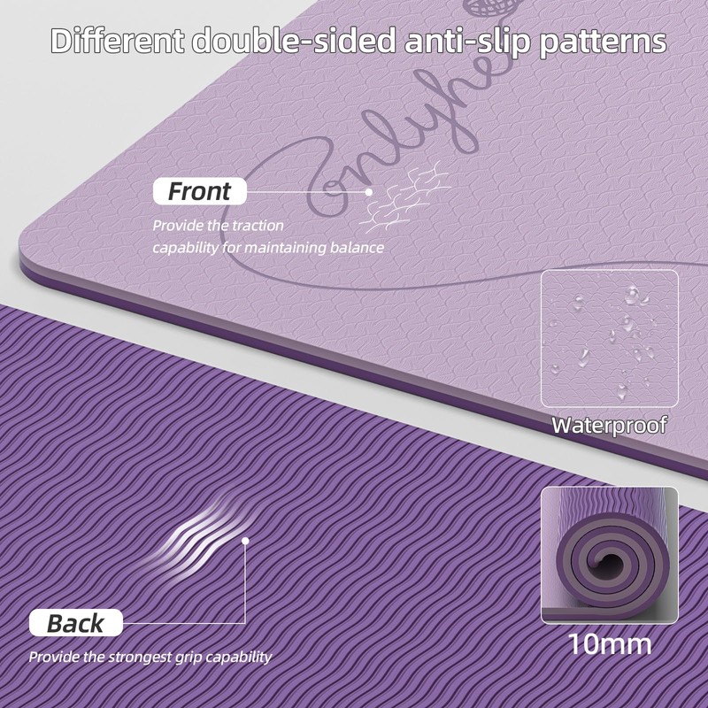 Extra Large Yoga Mat 10mm Thick, Wide & Long Non