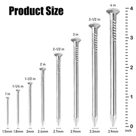 Maozaa 2-1/2 Inch Hardware Nails, 60pcs Stainless Steel 304 Hanging Nails for Hanging Pictures, Long Wood Finishing Nails