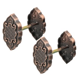 PATIKIL Door Hole Cover Plate, 2-5/8 Inch Zinc Alloy Deadbolt Cover Plate Door Reinforcement Plate for Door Hole Filling (Red Patina, 2 Set)