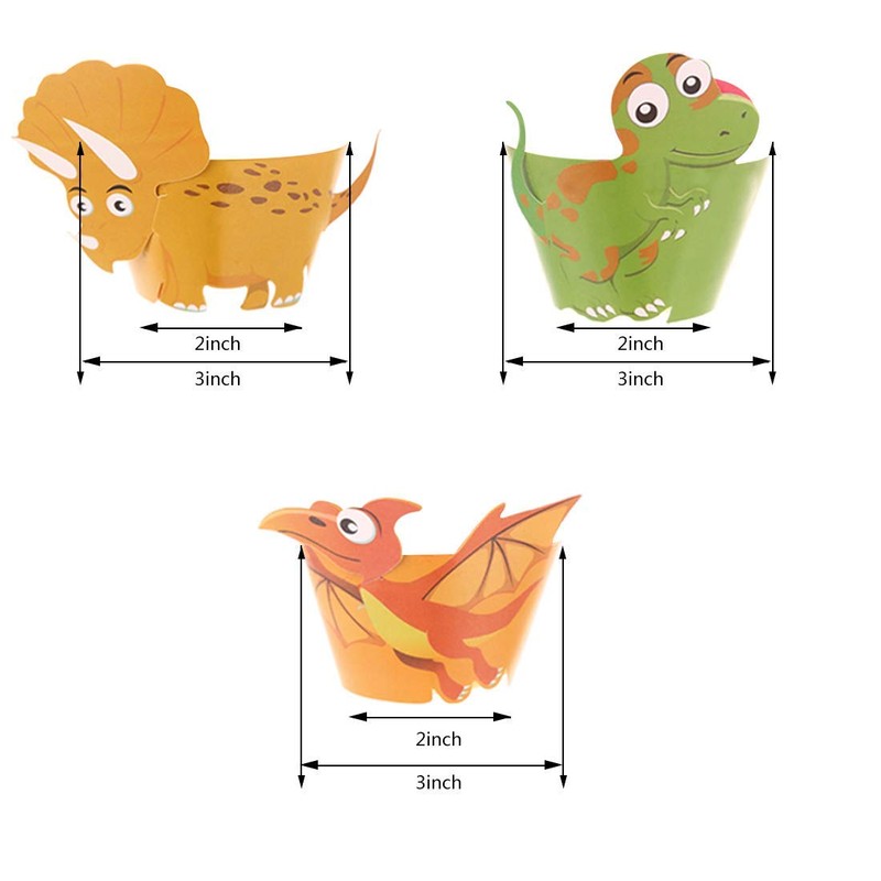 Dinosaur Birthday Party Cupcake Wrappers 48 pcs Kids Birthday Party