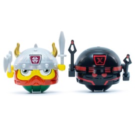 Battle Ballz Duel Pack - Ice Berg & Evil Robot - 2 Warriors, Head-to-Head, Weapon Wielding Toy Characters, Rolling Ball Figures, Kids 5+