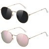 YWWPMDOF Round Sunglasses Women Men - Trendy Small Circle Polarized