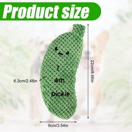 PEUTIER Pickle Squeaky Dog Toy, Funny Durable Dog Squeaky Toys for Aggressive Chewers Cute Plush Stuffed Pickle Toy Chewy Dog Toys for Small/Medium/Large Weed Dog Exercise and Accompany
