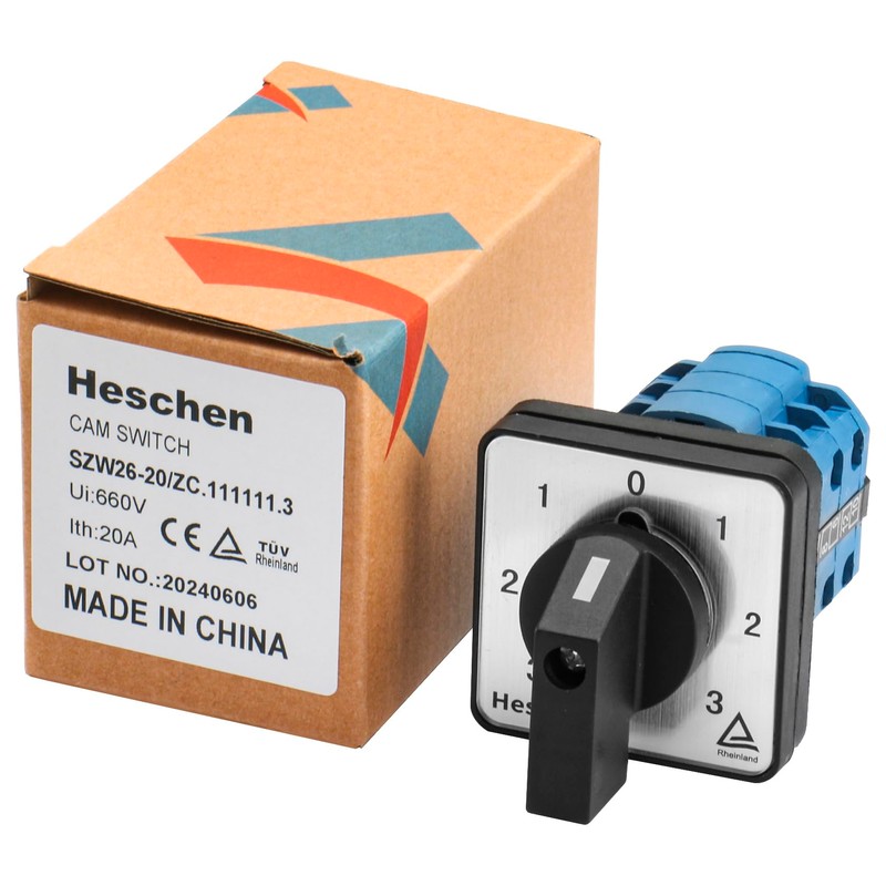 Heschen Universal Rotary Cam Selector Changeover Power Switch, SZW26-20/ZC.111111.3, 660V