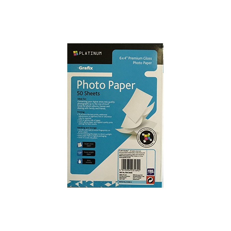 Grafix Photo Paper 50 Sheets 6x4" 220 GSM ( 15CM