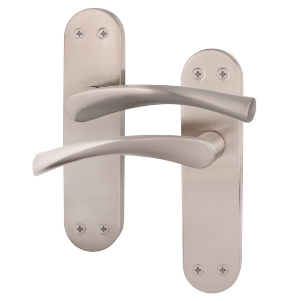 EAI Satin Door Handles - 1 Pair Satin Nickel Internal