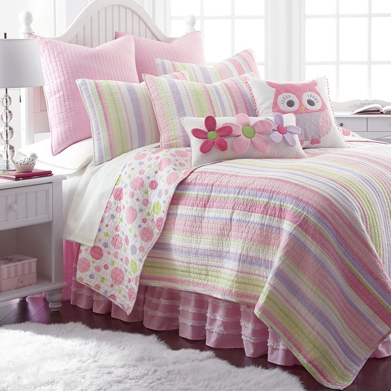 Levtex Home Merrill Girl 3D Flwr Pillow Pink, Lilac White