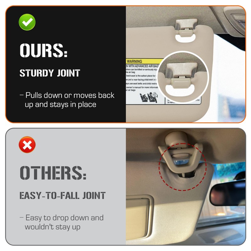 Left & Right Sun Visor with Vanity Light for 2006-2013